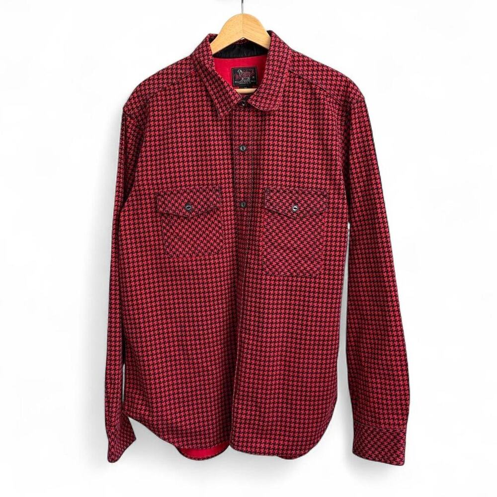 Vintage 90s Woolrich Houndstooth Button Up Shirt USA Classic Men’s XL Hunting